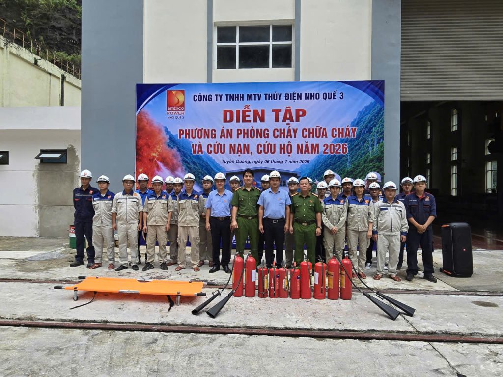 Diễn tập phòng cháy, chữa cháy và cứu nạn, cứu hộ năm 2026 tại nhà máy thủy điện