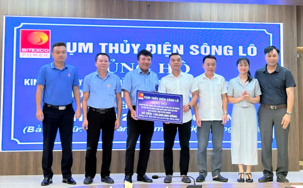 Cụm Thủy điện Sông Lô ủng hộ 120 triệu đồng làm nhà cho hộ dân khó khăn ở Tuyên Quang